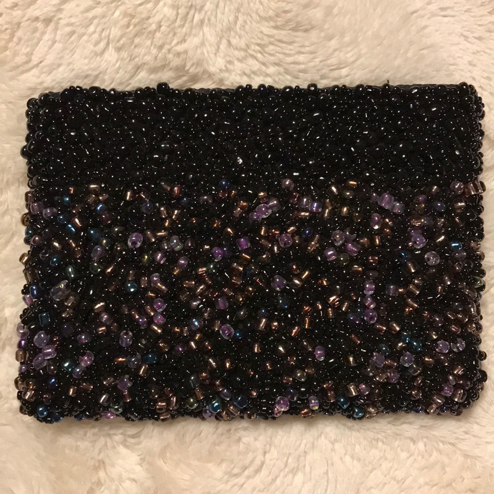**NEW** Beaded Wallet - Purple & Black